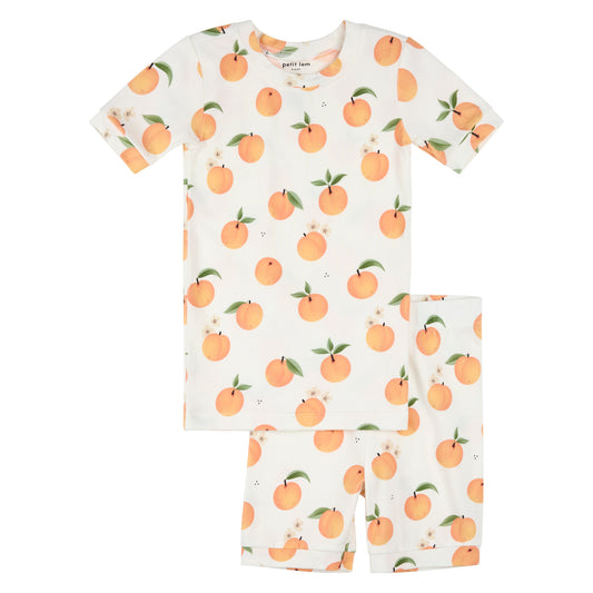 Petit Lem Summer Pj Tee & Short Set in Oranges