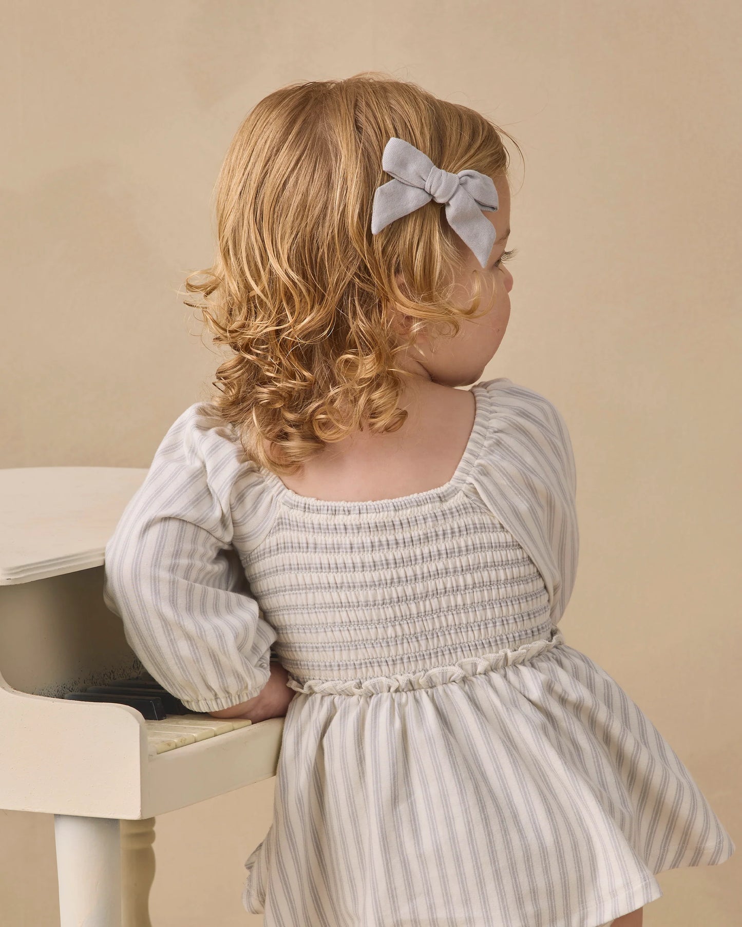 Quincy Mae Lainey Romper in Cloud Stripe