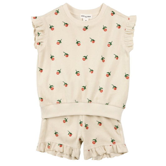 Miles the Label Terry Flutter Sleeve Top and Short Set