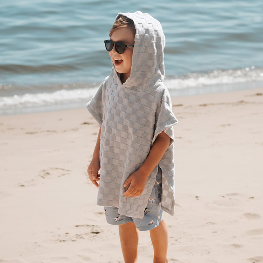 Petit Lem Beach Towel in Faded Blue Checkerboard