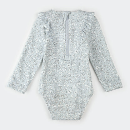 Petit Lem Long Sleeve One Piece Swimsuit in Vintage Flowers