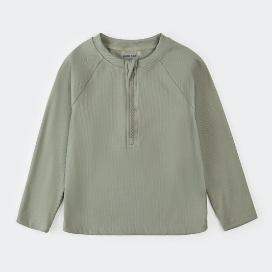 Petit Lem Long Sleeved Ribbed Rashguard Shirt in Sage