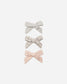 Quincy Mae Bow with Clip Set of 3 - Cloud/Blue Gingham/Dusty Rose