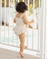 Quincy Mae Smocked One-Piece Swimsuit in Multi-Stripe