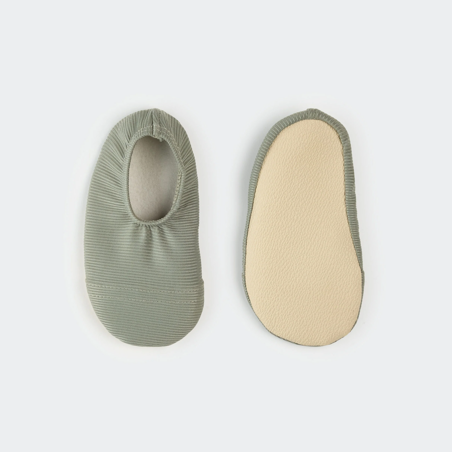 Petit Lem Ribbed Swim Slippers in Sage