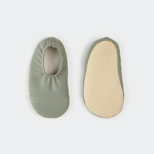 Petit Lem Ribbed Swim Slippers in Sage