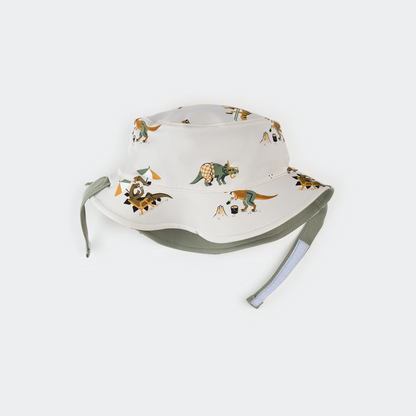 Petit Lem Reversible Sun Hat in Beach Dinos