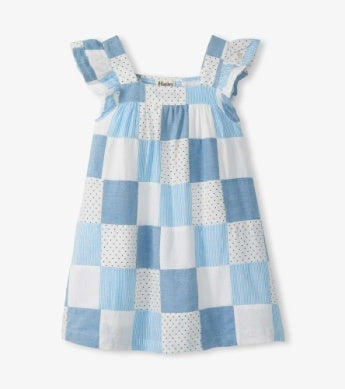 Hatley Flutter Sleeve Chambray Patch Dress