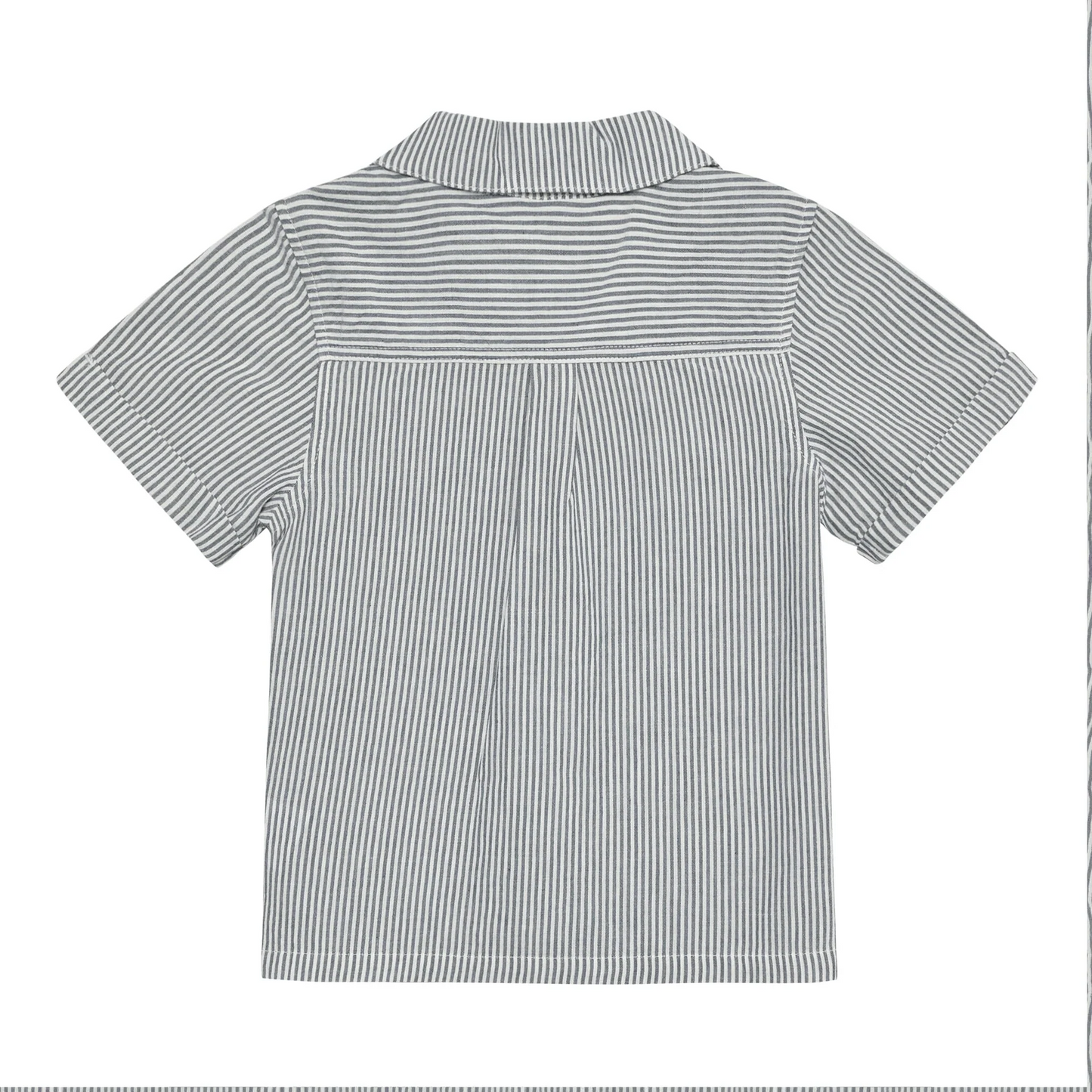 Huttelihut Muslin Collared Tee in Navy Striped
