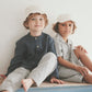 Huttelihut Muslin Collared Tee in Navy Striped