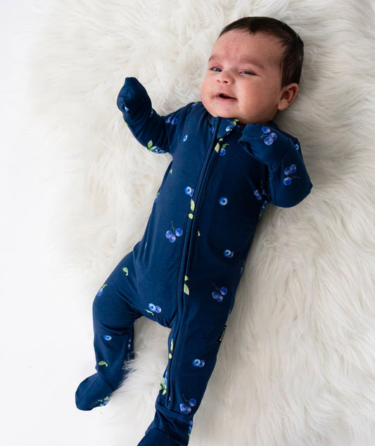 Belan J Bamboo Footed Sleeper in Blueberries