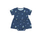 Belan J Bamboo Short Sleeve Skirted Onesie in Blueberries