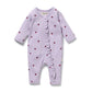 Wilson & Frenchy Organic Waffle Ruffle Zipsuit in Berry Plums