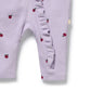 Wilson & Frenchy Organic Waffle Ruffle Zipsuit in Berry Plums