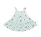 Belan J Ruffled Strap Tiered Dress in Strawberry Garden