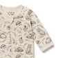 Wilson & Frenchy Organic Zipsuit with Feet in Foxglove Forest