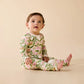 Wilson & Frenchy Organic Zipsuit with Feet in Ma Fleur