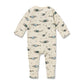 Wilson & Frenchy Organic Zipsuit with Feet in Woolly Whales