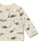Wilson & Frenchy Organic Zipsuit with Feet in Woolly Whales