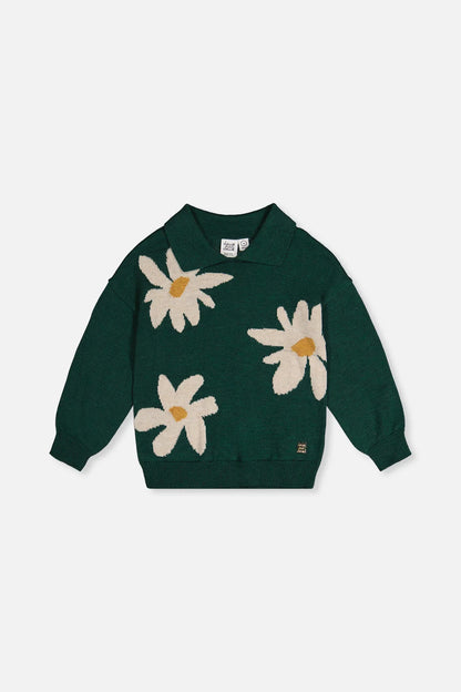 Deux Par Deux Knit Sweater in Jasper Green