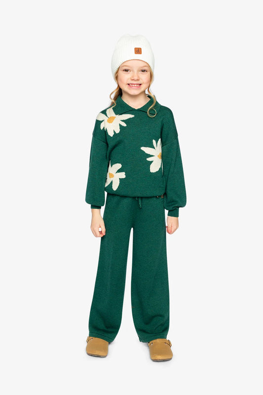 Deux Par Deux Knit Sweater in Jasper Green