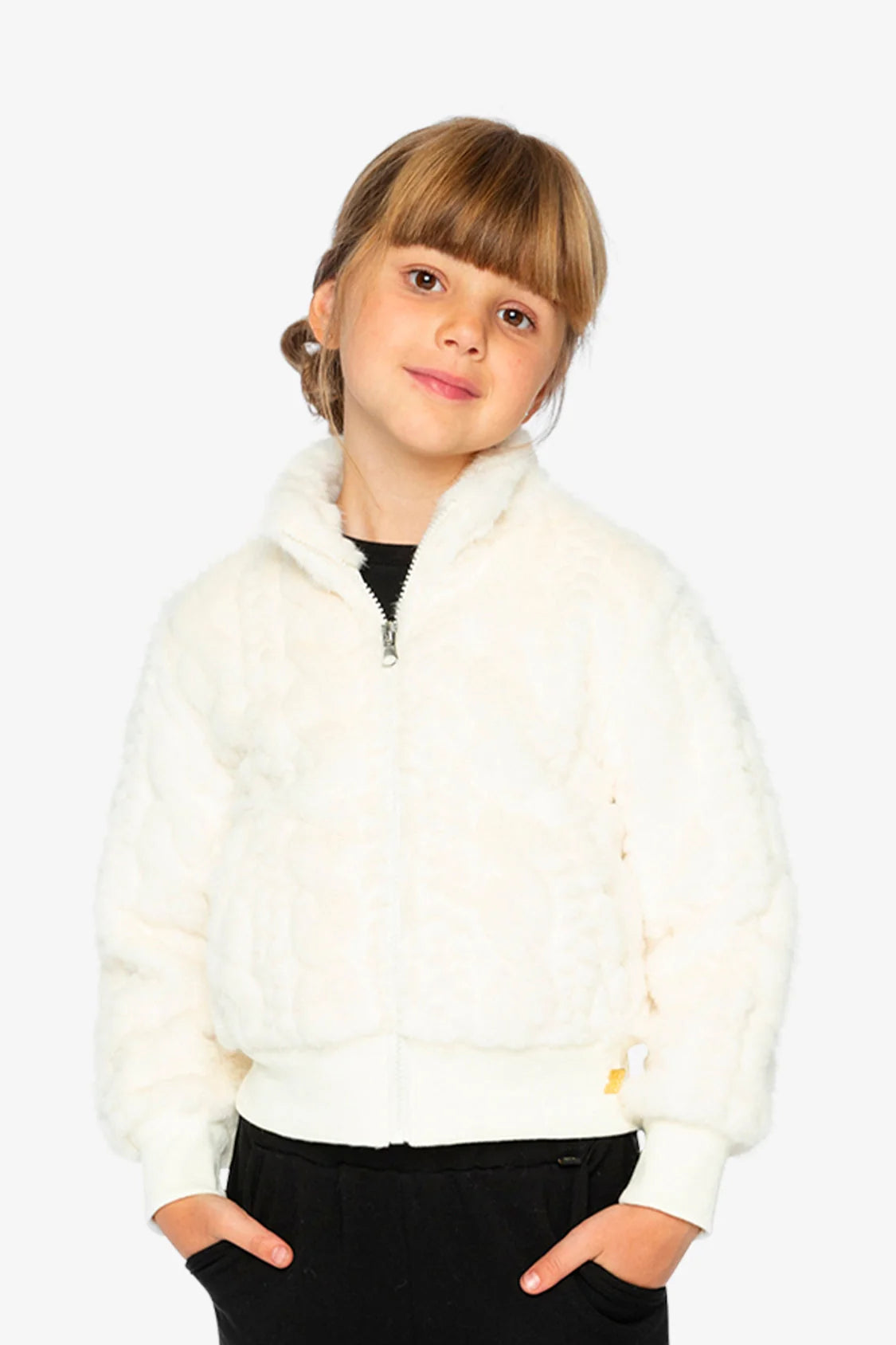 Deux Par Deux Faux Fur Jacquard Jacket