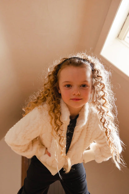 Deux Par Deux Faux Fur Jacquard Jacket