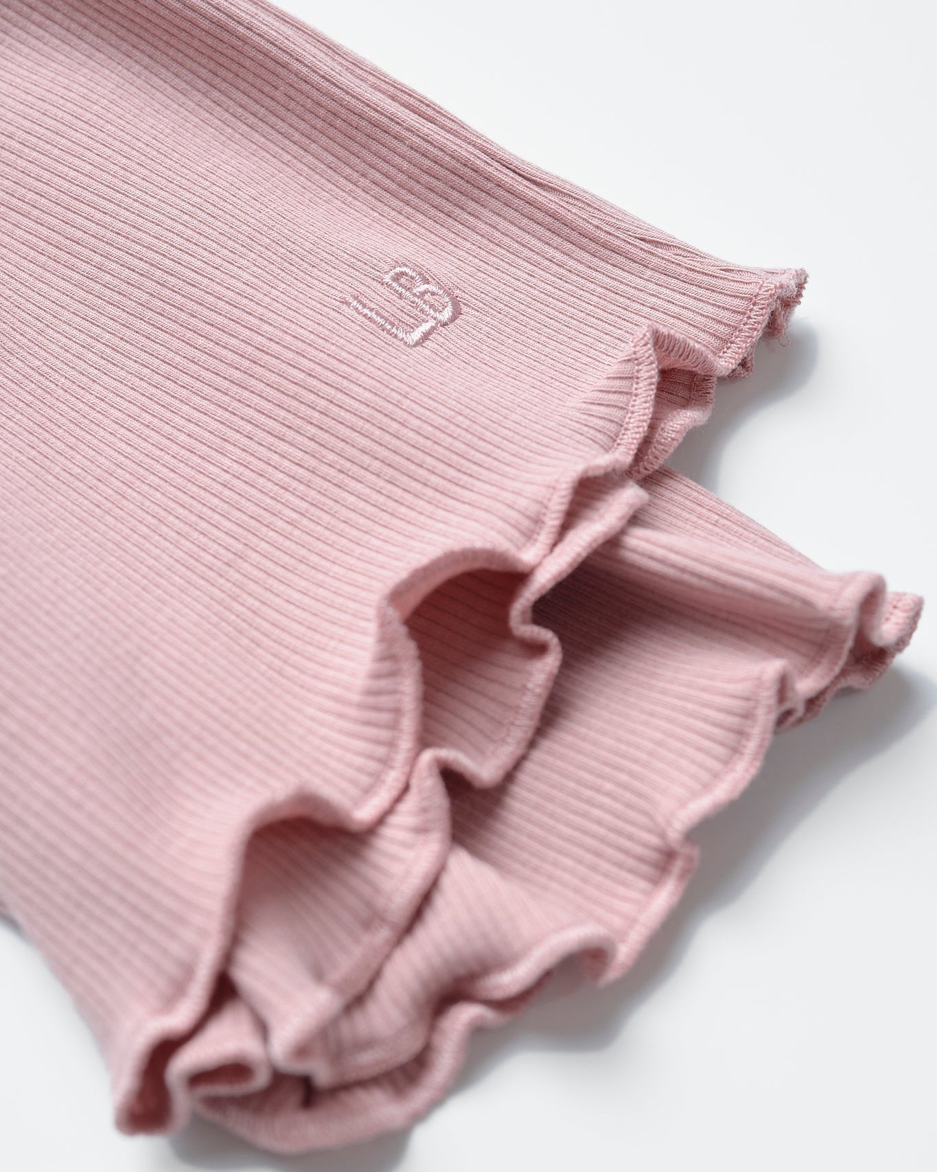 Little Bipsy Ribbed Lettuce Trim Tee in Dusty Rosewood