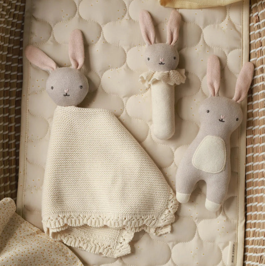 Avery Row Crochet Rattle  - Blushing Bunny