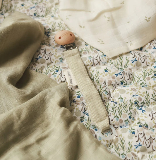 Avery Row Pacifier Holder in Corduroy Willow