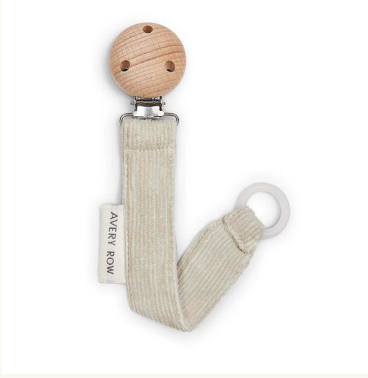 Avery Row Pacifier Holder in Corduroy Willow