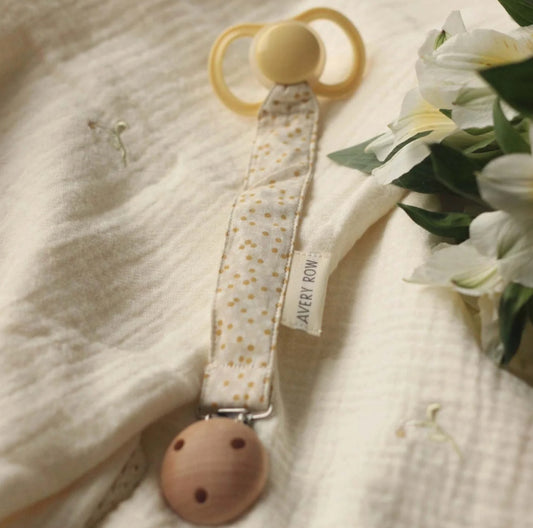 Avery Row Pacifier Holder in Daisy Meadow