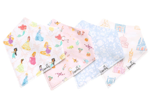 Copper Pearl 4 Pack Bandana Bibs in Disney Princess