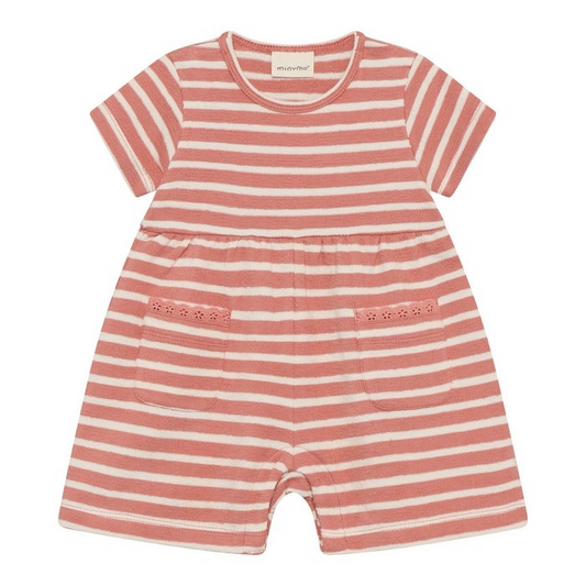 Minymo Romper in Rosette Stripe