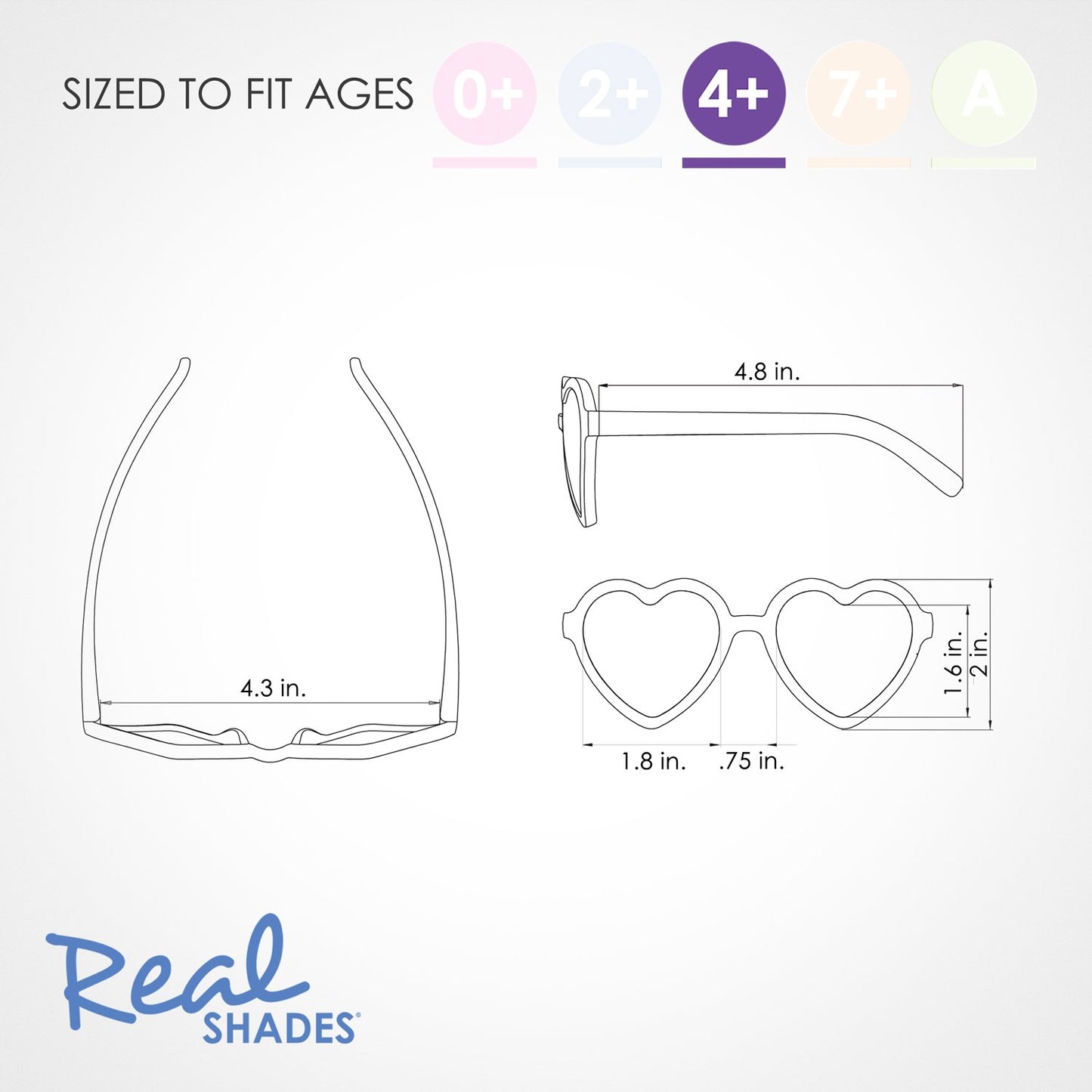 Real Shades Heart Kids Sunglasses in Samba
