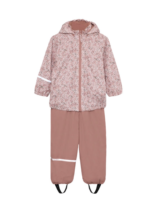 CeLaVi Fleece Lined Rainwear Set in Pink Floral