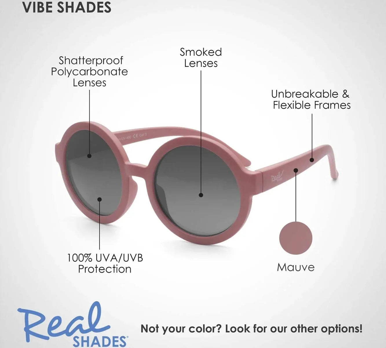 Real Shades Vibe Kids & Baby Sunglasses in Mauve