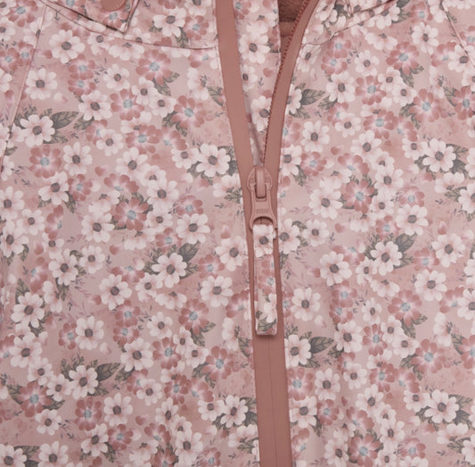 CeLaVi Fleece Lined Rain Suit in Pink Floral