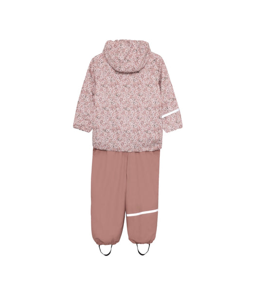 CeLaVi Fleece Lined Rainwear Set in Pink Floral