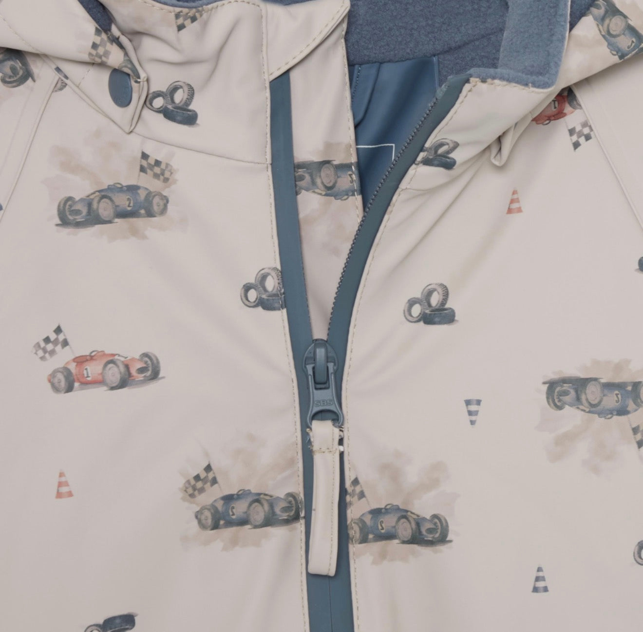 CeLaVi Fleece Lined Rain Suit in Vintage Race Car
