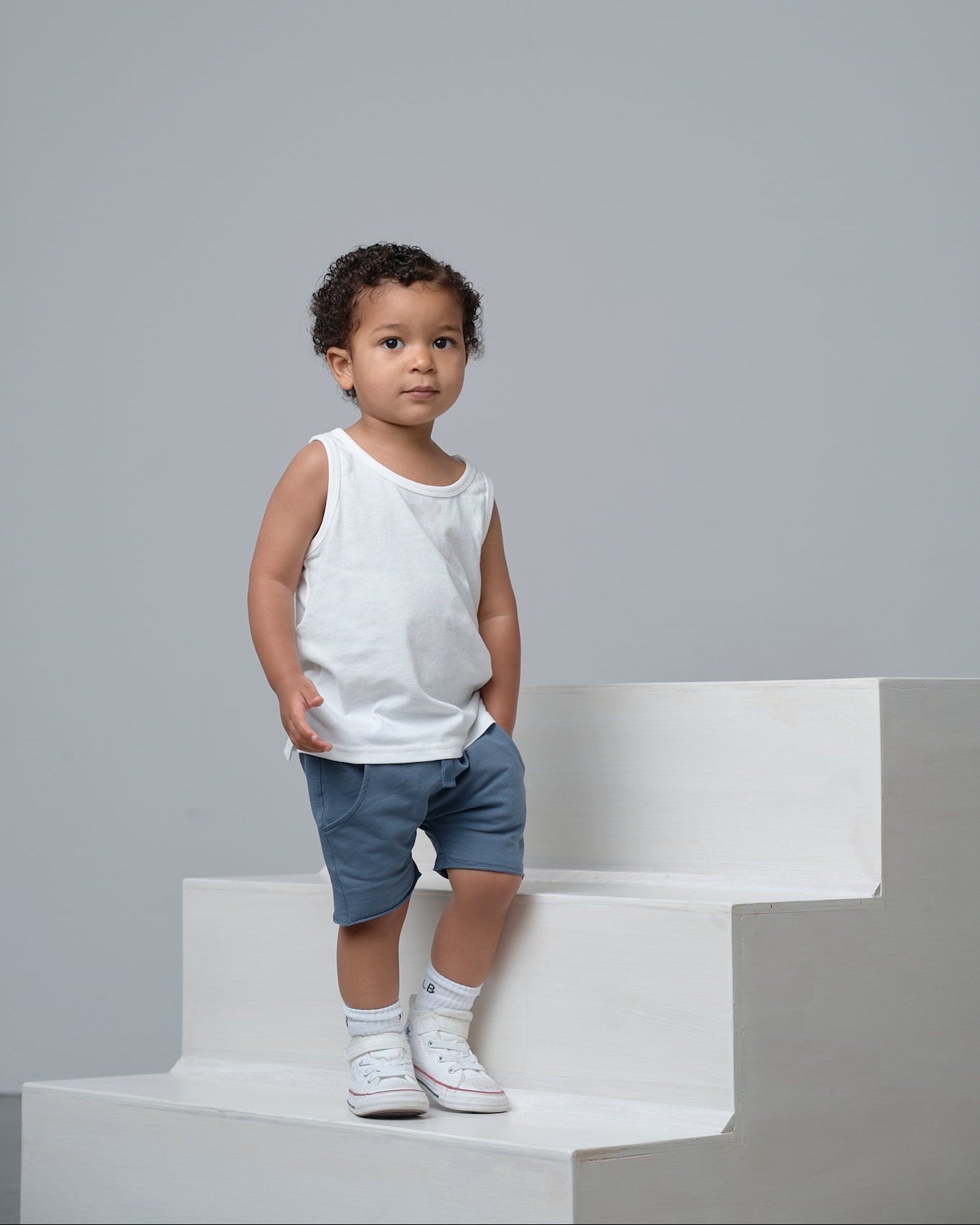 Little Bipsy Harem Short in Worn Indigo