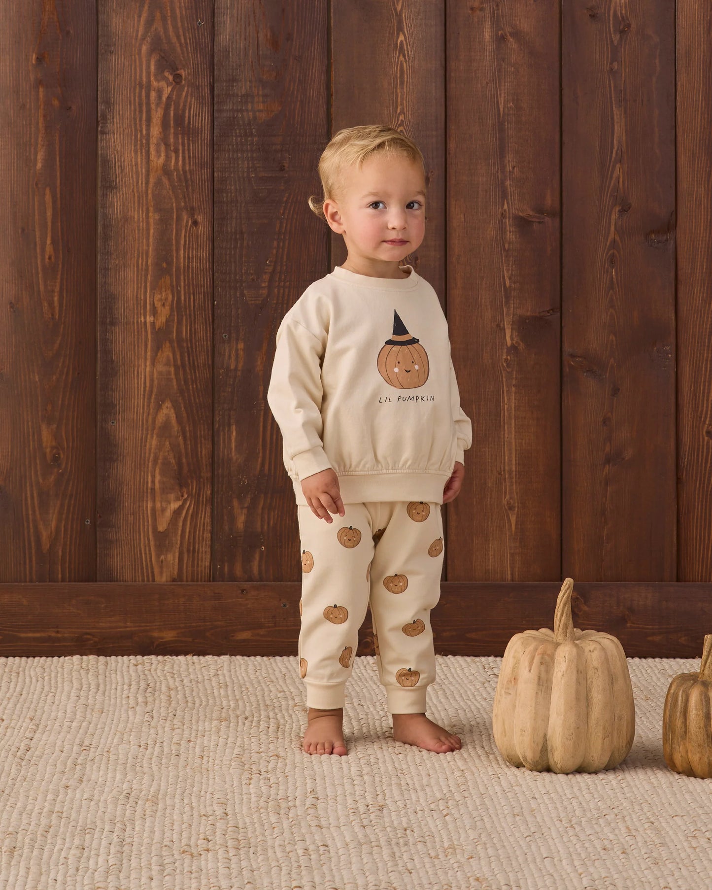 Quincy Mae Relaxed Fleece Sweatsuit Set in Lil Pumpkin
