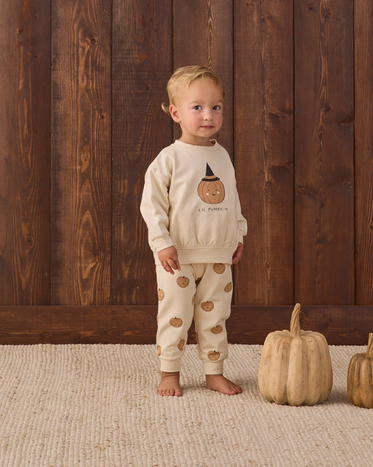 Quincy Mae Relaxed Fleece Sweatsuit Set in Lil Pumpkin