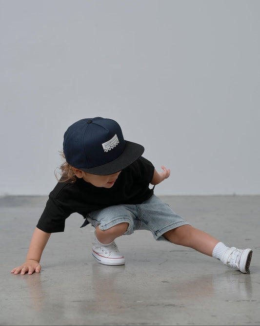 Little Bipsy Trucker Hat in Worn Indigo