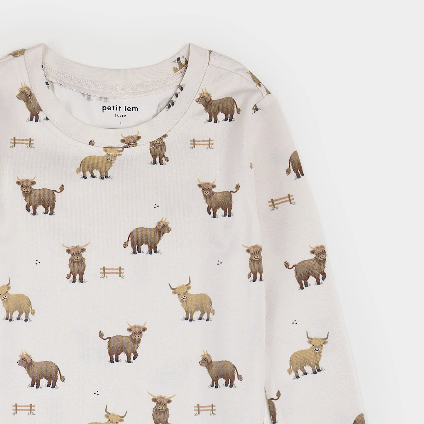 Petit Lem 2 Piece Pj Set in Highland Cow