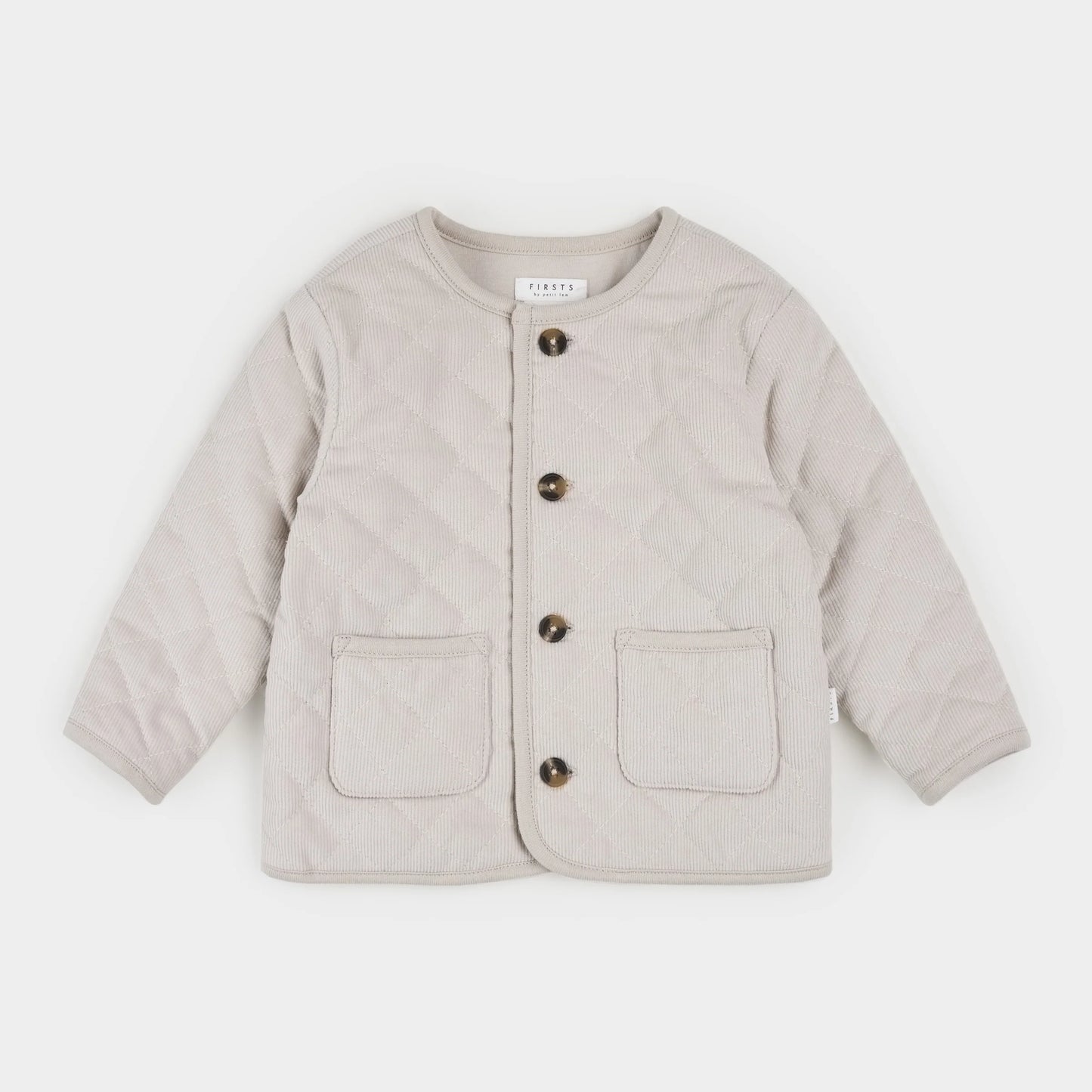Petit Lem Crème Corduroy Quilted Cardigan