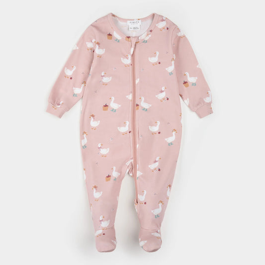 Petit Lem Footed Sleeper in Dress Up Primrose Duck