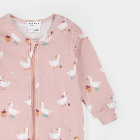 Petit Lem Footed Sleeper in Dress Up Primrose Duck
