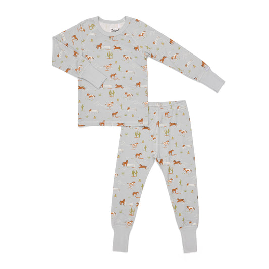 Coccoli 2 Piece Modal Pj Set in Horses on Mercury