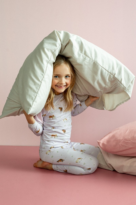 Coccoli 2 Piece Modal Pj Set in Horses on Orchid